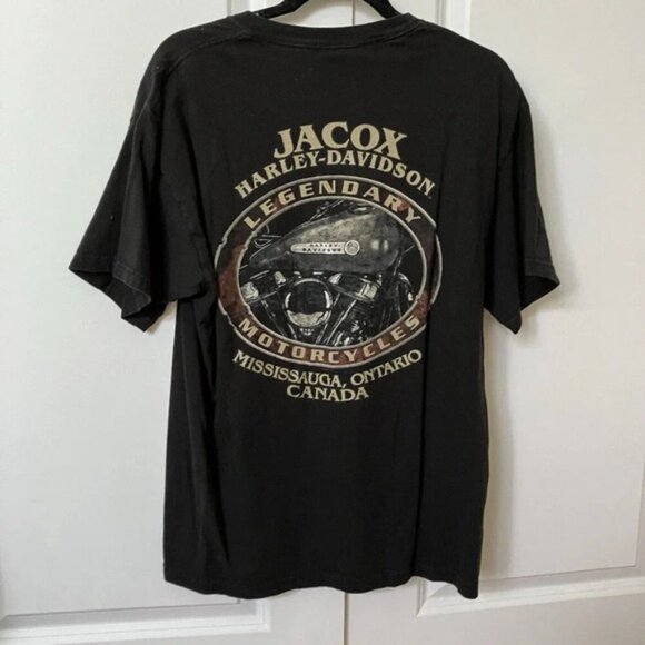 2008 Harley Davidson Too Tough To Die Skeleton T-shirt Moto Size Large Y2K - Picture 6 of 6